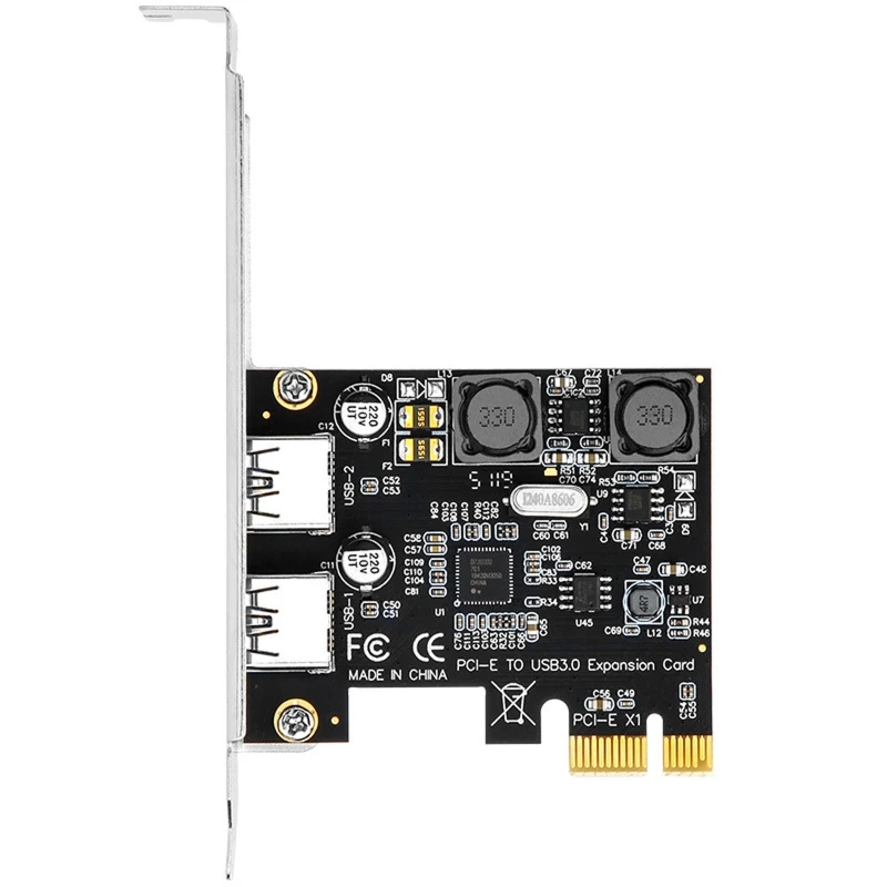 

2-Port Type-C PCI-E USB3.0 Expansion Card 5Gbps High Speed Adapter Self-Powered USB 3.0 PCIe Converter Adapter