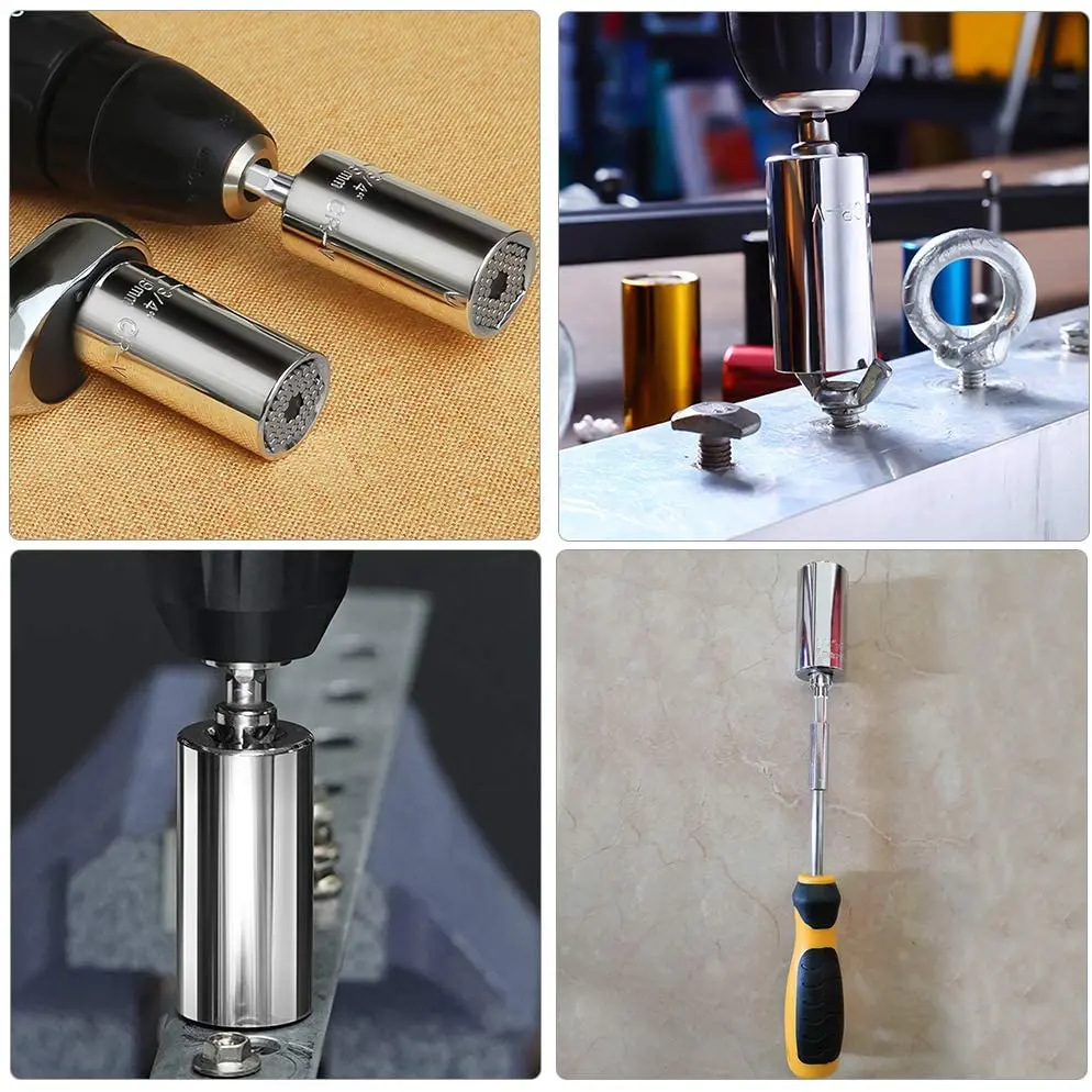 Llave de torsión Universal, juego de cabeza de manga mágica, llave inglesa de 7-19mm, mango de forma de llave, herramientas multimano, manga CR-V