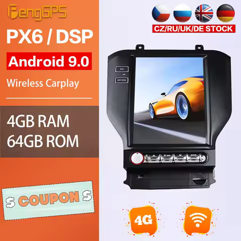 Car Stereo For Ford Mustang 2014-2018 Android 13 Radio Multimeida GPS Navigation Tesla Headunit IPS Touchscreen Mirror Link PX6