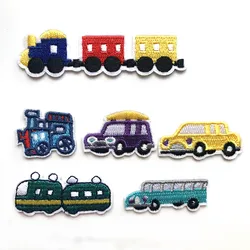 Cartoon Patches For Clothing Thermoadhesive Patches Train Car Plane Tractor patch Iron on Patches DIY Embroidered Sew Stickers