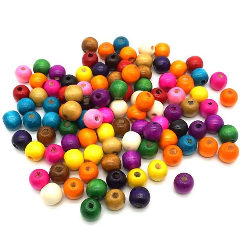 20pcs 50pcs 100pcs  3x4mm 5x6mm 18x20mm Mix Natural Round Loose Wood Beads For Jewelry Materials Making DIY Bracelet Accessories