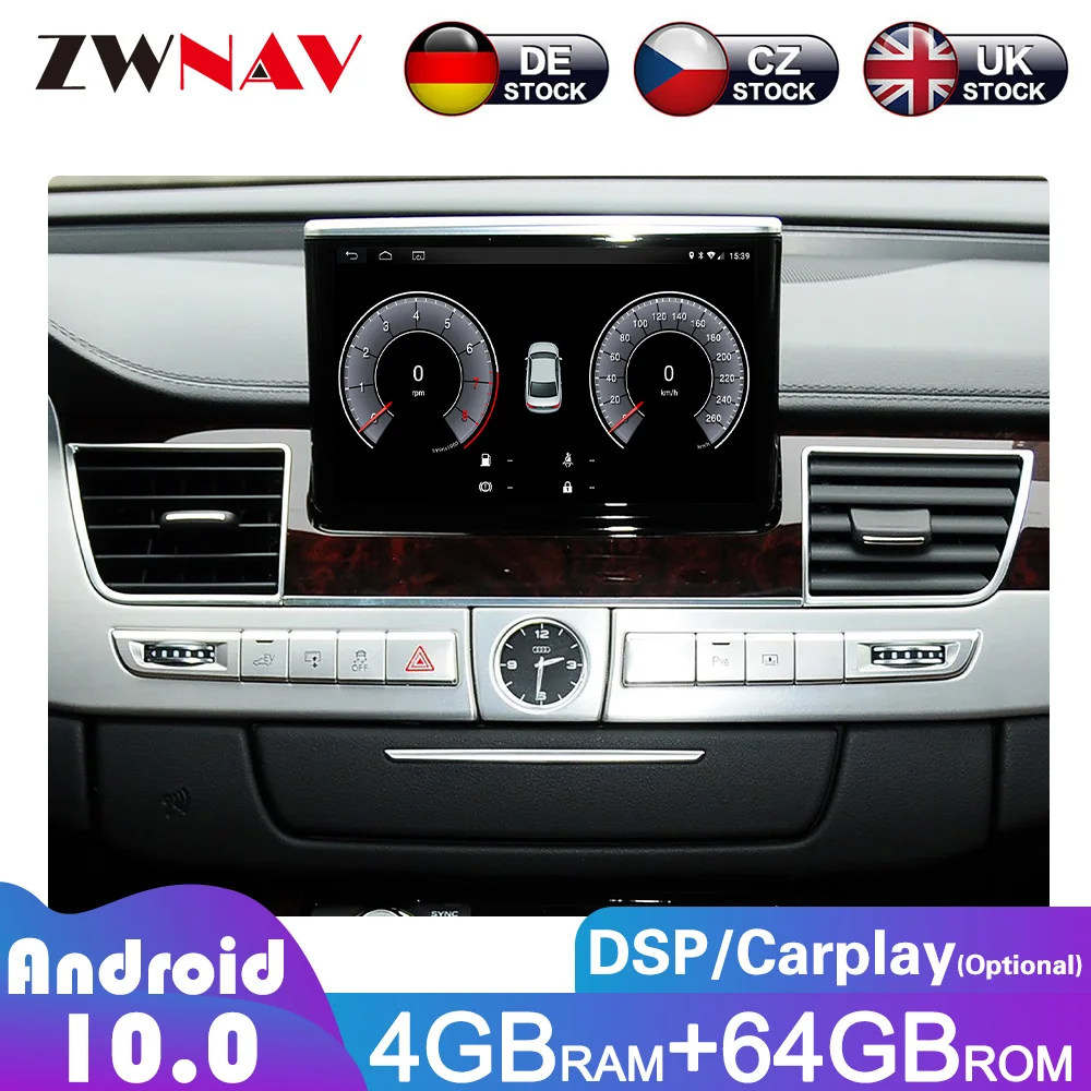 Android 10 Foldable Screen For Audi A8 D4 2009 - 2017 Car Radio Multimedia Player GPS Navigation Head Unit Stereo Carplay 4G SIM