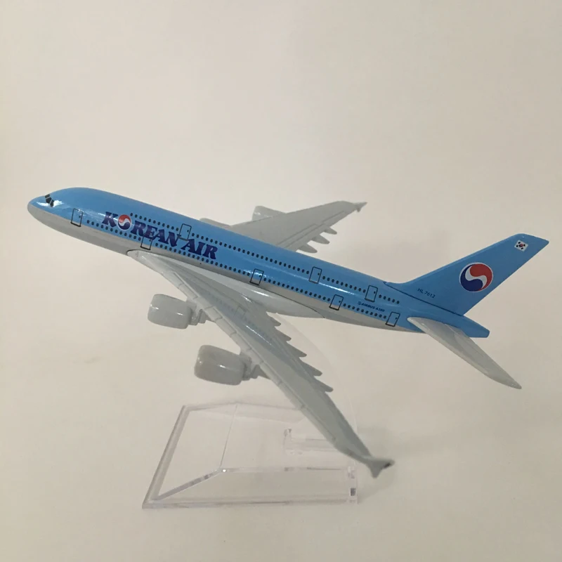 

JASON TUTU 16cm Plane Model Airplane Model Aircraft Model 1:400 Diecast Metal Korean Air Airbus A380 Airplanes Plane Toys