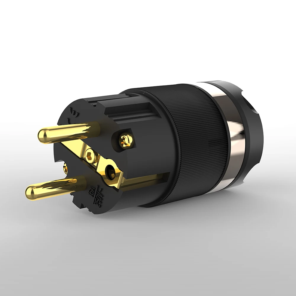 Audiocrast Vergulde Audio Grade Schuko Connector Us Ac Power Plug Vrouwelijke Stekker 24K Vergulde Audio kabel Adapter