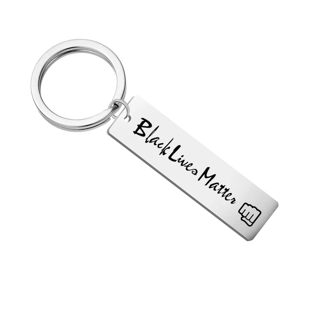 I Can\'t Breathe Stainless Steel Pendant Keychain Black Lives Matter Justice For George Floyd Protest Key Chains Jewelry