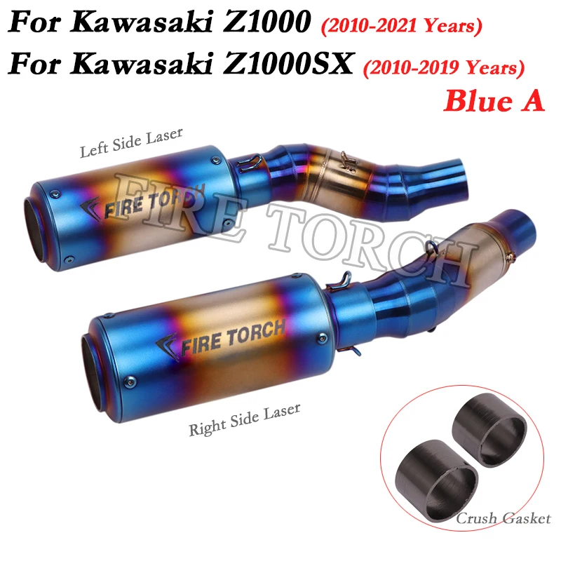 Silenciador de Escape para motocicleta, tubo medio de conexión de 51mm, inoxidable, para KAWASAKI Z1000 Z1000SX 2010-2021 GP