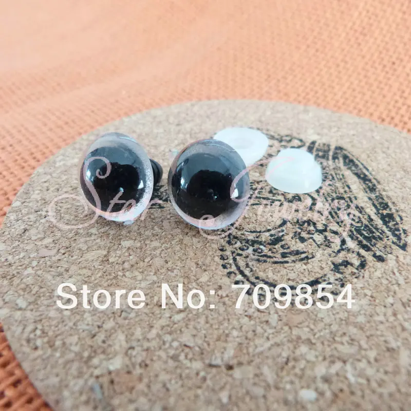 9mm/10mm/12mm/13mm/14mm/15mm/16/18mm Transparente Plastik-Spielzeugkatzenaugen Sicherheitsaugen & Weiße Hartscheiben für DIY-Puppenzubehör – Detail 2