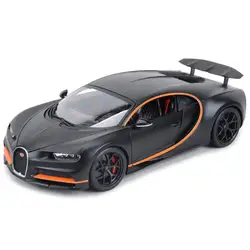 Bburago 1:18 Bugatti Chiron Sports Black Static Die Cast Vehicles Collectible Model Car Toys