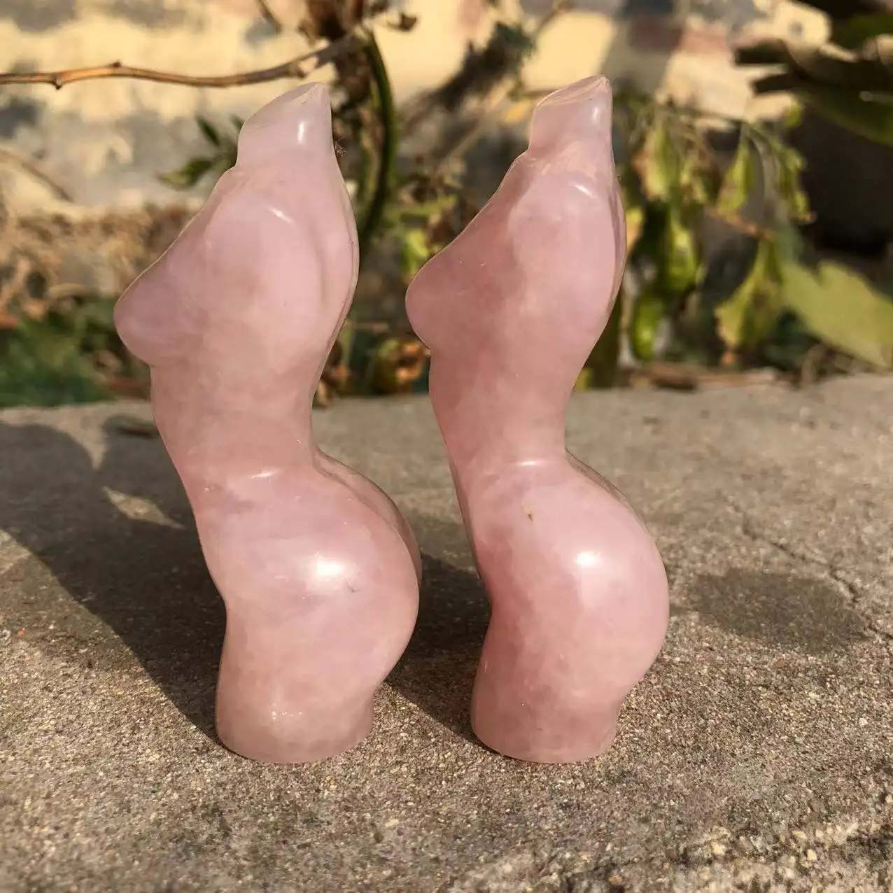 100-120g  Crystal Goddess Natural Rose Quartz Statue Carved Woman Torso  Gem Body Sculpture Polished Energy Healing