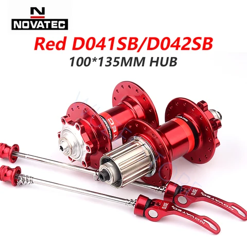 Велоступица Novatec D041SB/D042SB, 32 отверстия, черная/красная, 8-11 скоростей — фото товара