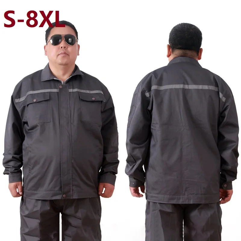 Reflective Loose Work Clothing Men Safety Welding Suit Mechanic Auto Repair Durable Plus Size Miner Porter Uniform Work Coverall