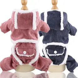 New Winter Warm Dog Clothes For Small Dogs Medium Pet Jumpsuits Hooded Puppy Pet Coat Jackets Chihuahua Pug Clothing Outfits