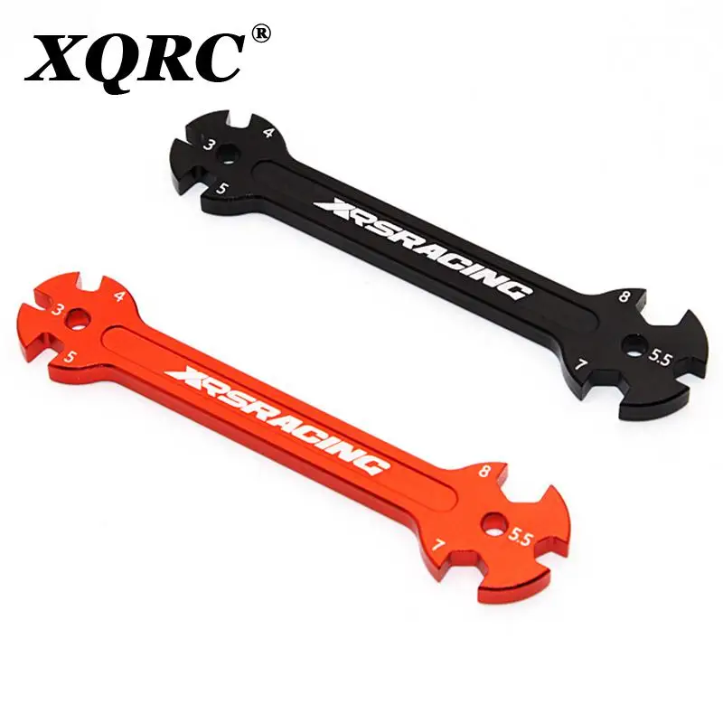 Eight in one aluminum alloy multifunctional wrench 3/4/5/5.5/7/8mm suitable for 1:10 1:8 RC remote control car maintenance tool