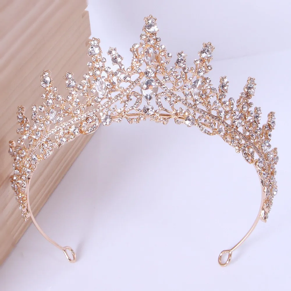 

2022 New fashion luxury crystal crown tiara bridal wedding hair accessories ladies crown tiara