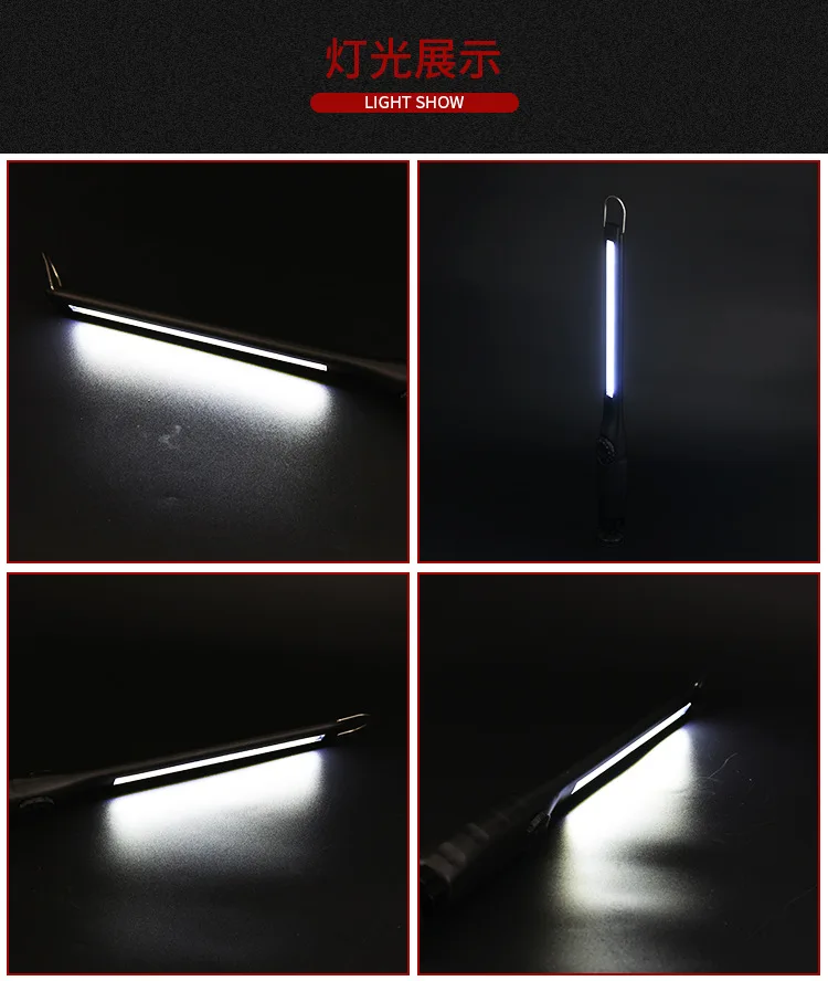 Riparazione della lampada da lavoro COB ricarica led riparazione super luminosa con magnete lampada di emergenza per riparazione di strisce portatili a luce forte.