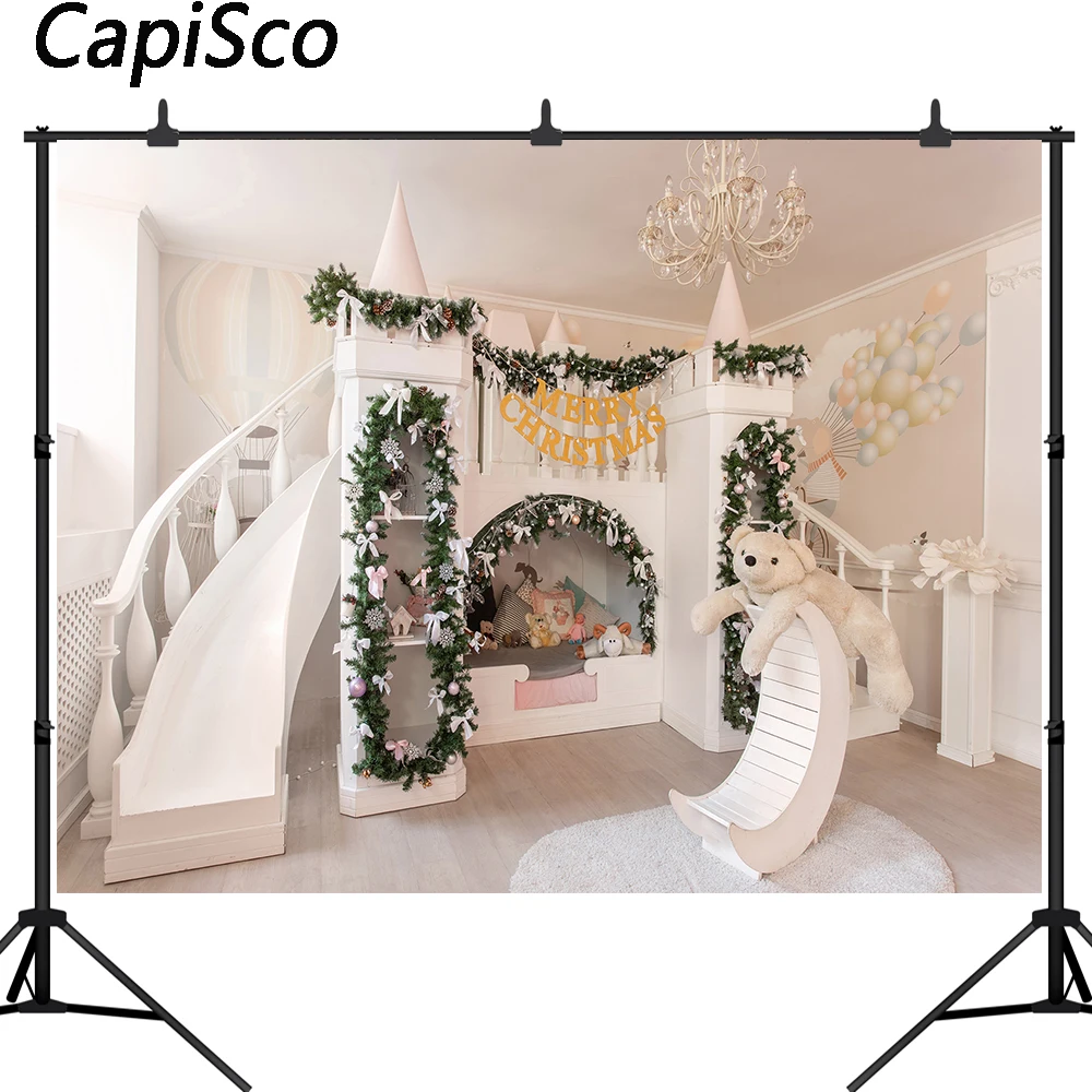 Capisco Christmas Photography Backdrop Children's room Decoration Baby Holiday Portrait Background Photo Booth Photoshoot Props