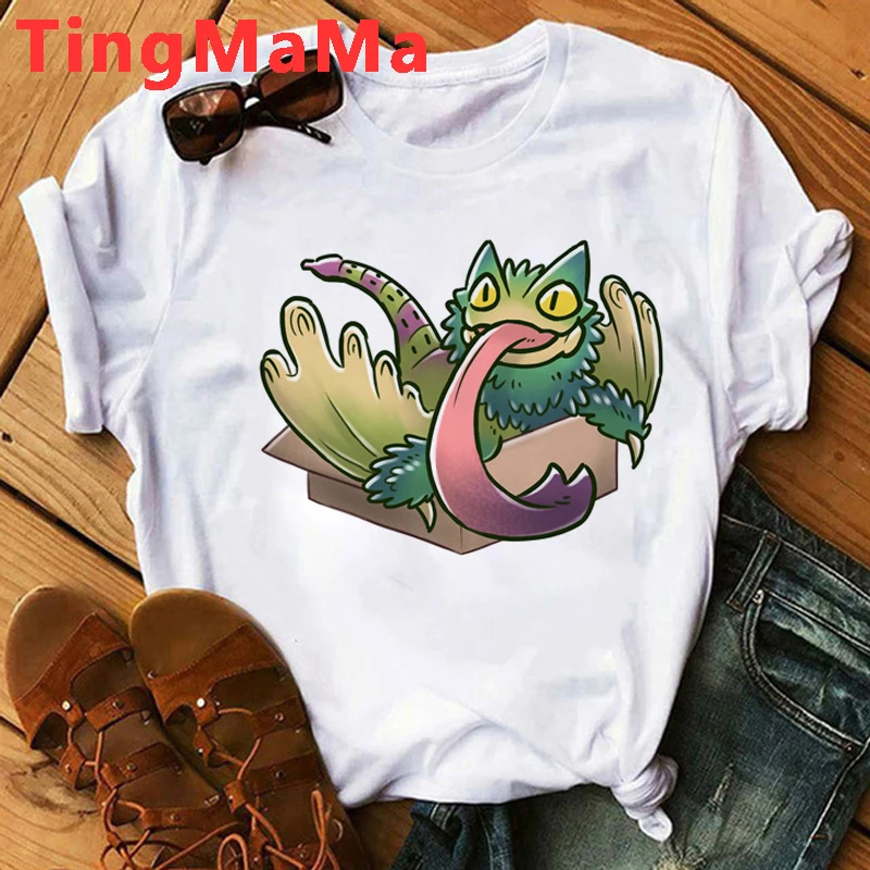 Hot Japanese Cartoon Monster Hunter T Shirt Men Kawaii Anime Shirt Funny Dinosaur Graphic Tees Unisex Tops Black T-shirts Male