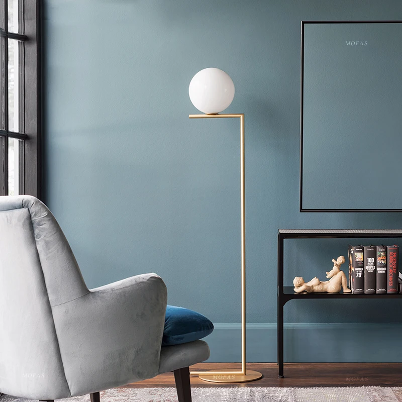 

Modern Glass Gall Long pole Vertical lamp Corner LED Floor Lamps Living Room Bedroom gold Standing Lamp decor Fixtures