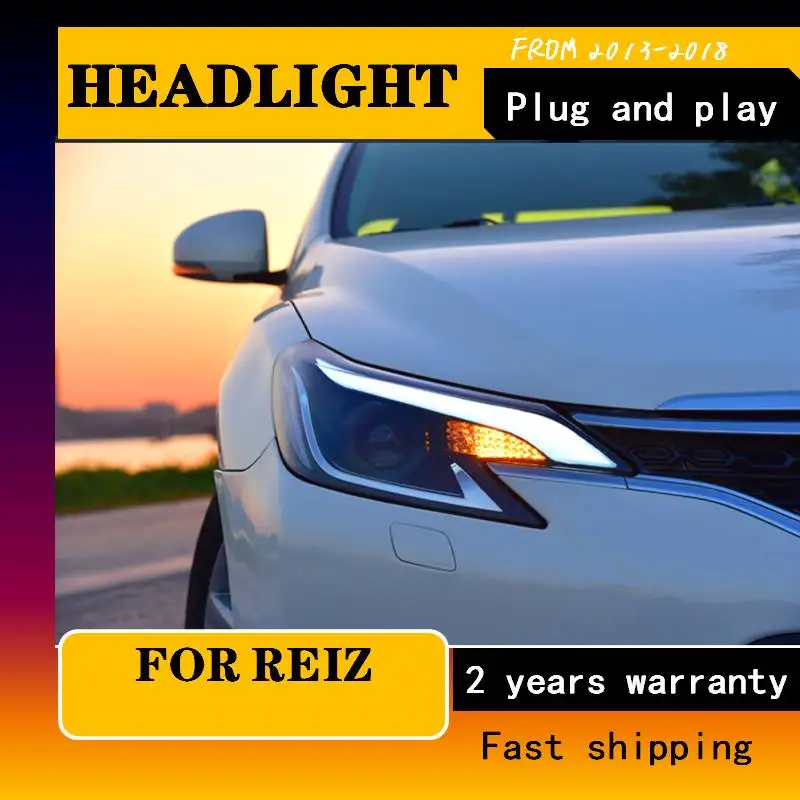 Car Styling Head Lamp For Toyota Reiz Headlights 2013 -2018 Mark X LED Headlight Bi-Xenon Head Lamp LED DRL Headlight Assembly