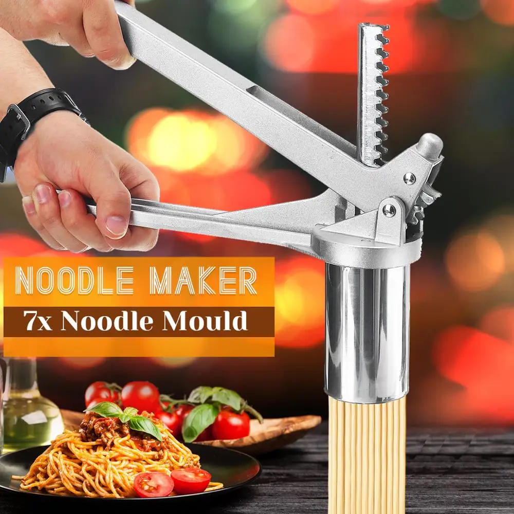 7 Mold Stainless Steel Fresh Pasta Manual Noodle Maker Press Kitchen Machine