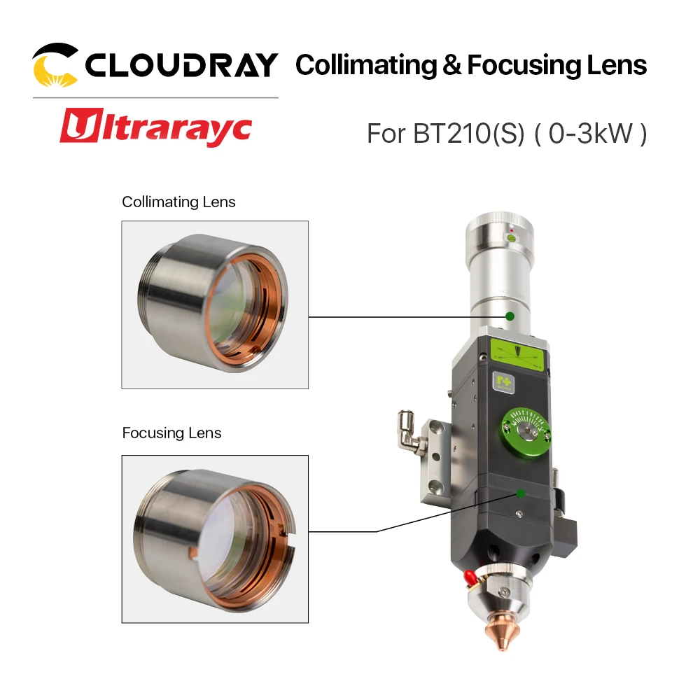 Ultrarayc colimating & focando lente d28 f100 f125mm com suporte de lente para raytools bt210 bt210s cabeça de corte a laser