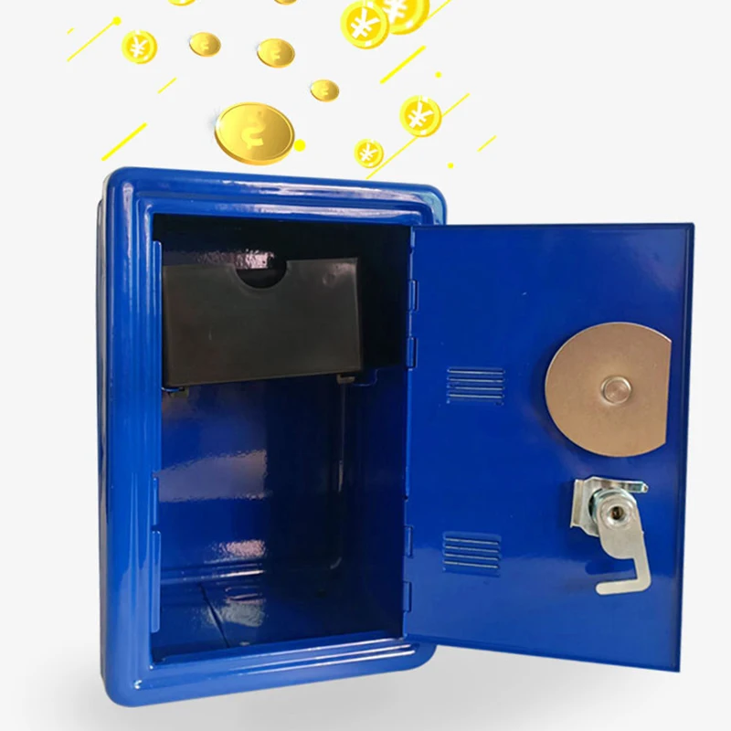 Kid Gift Key Lock Safe Case Creative Piggy Bank Metal Saving Box Password Digital Coin Cash Organizer Secret Hidden Storage Box