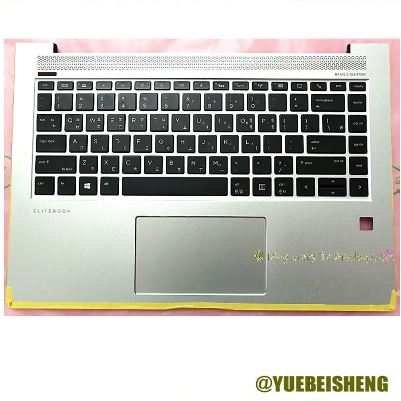 

YUEBEISHENG New For HP Elitebook 1040 G4 Palmrest KR Korean keyboard upper cover FP hole Touchpad 3CY0GKA0220