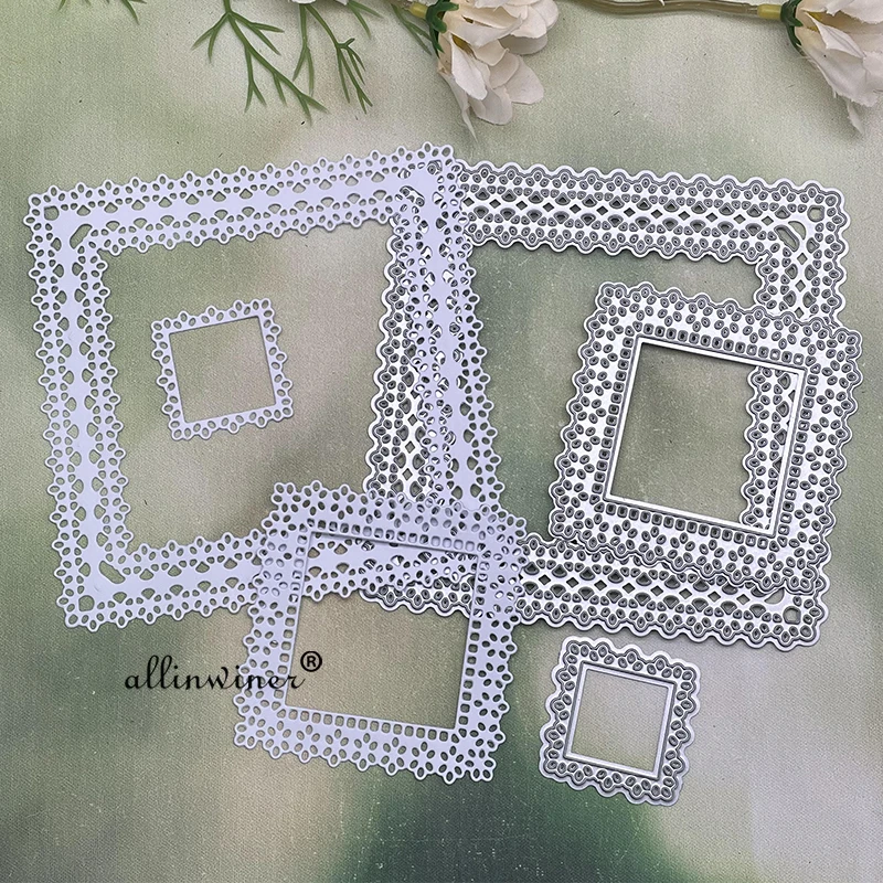 Lace flowers square frame Metal Cutting Dies Stencils For DIY Scrapbooking Decorative Embossing Handcraft Die Cutting Template