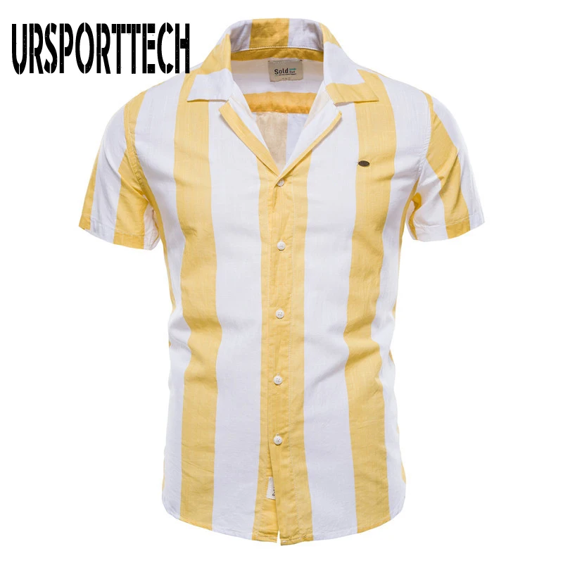 

URSPORTTECH Новая модная мужская рубашка с коротким рукавом Лоскутная рубашка мужская блузка размера плюс мужская деловая Повседневная приталенная одежда