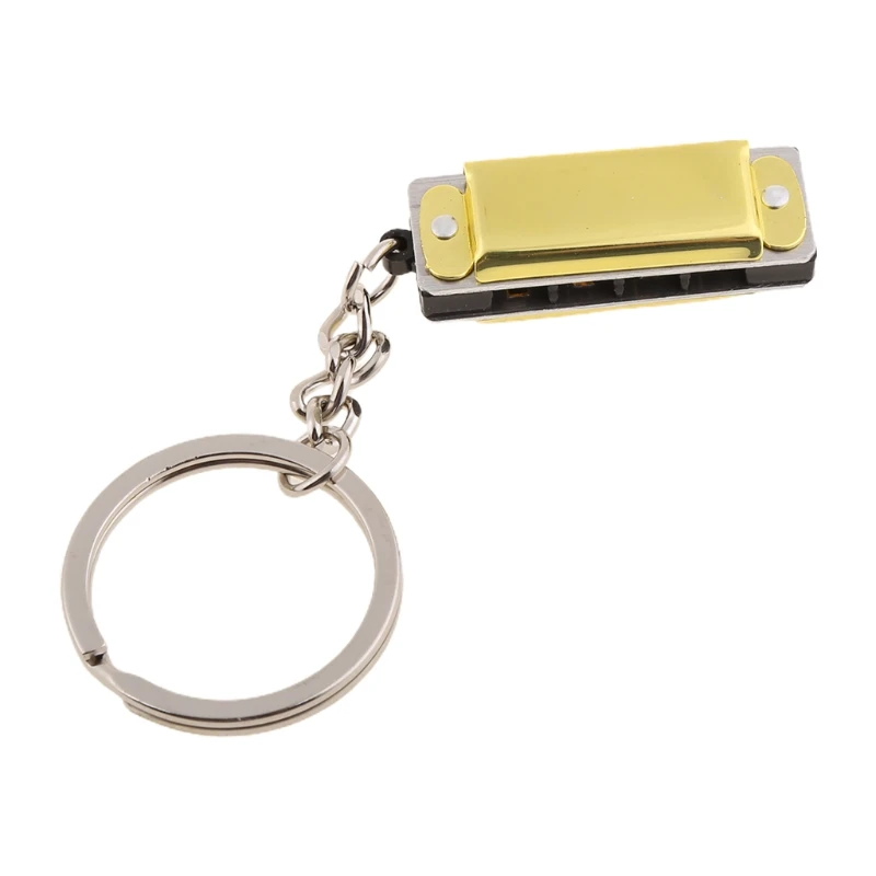 Mini Harmonica Keychain,Special 8 Tone 4 Holes Harmonica Keychain Harmonic Keyring Keys Holder Bag Pendant Musical