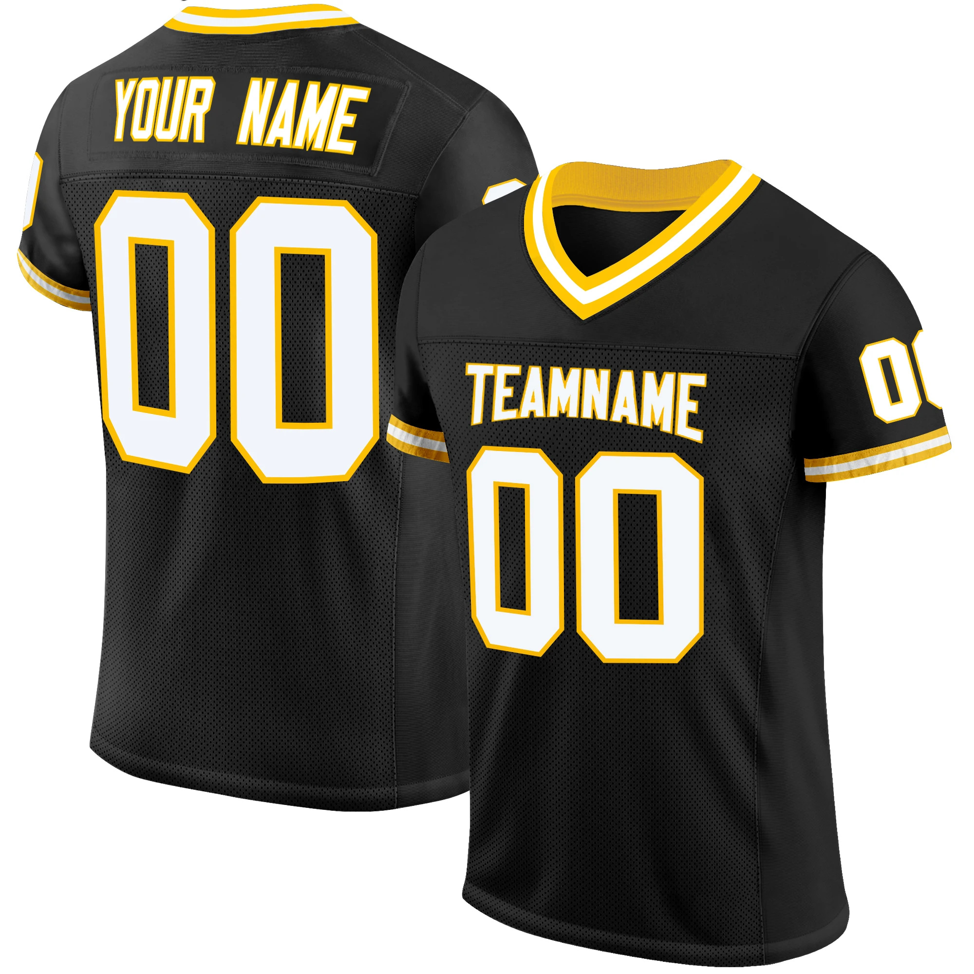 

Customized Football Jersey Sew Team Name/Number Own Design Breathable Mesh Cool Soft V-neck Shirts for Women/Youth Any Color