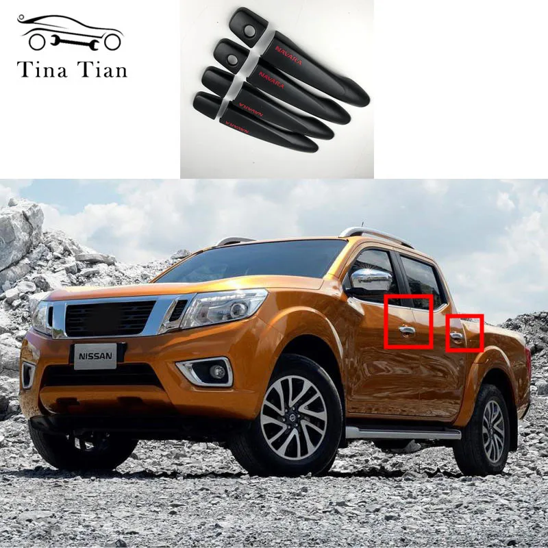 For Nissan NAVARA NP300 2014-2018 Car styling accessori ABS Chrome Door Handle Bowl Door handle Protective covering Cover Trim