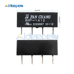 5Pcs/lot SIP-1A05 SIP-1A12 DC 5V 12V Reed Switch Relay Module 4Pin Relay For PAN CHANG Highly Sensitive Dry Reed Tube Relay 4Pin