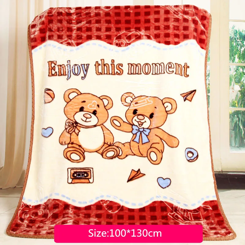 105*140cm Thickened Coral Fleece Children Blanket Multi-use Newborn Baby Swaddle Breathable Warm Wrap Baby Blanket For Nap Sleep