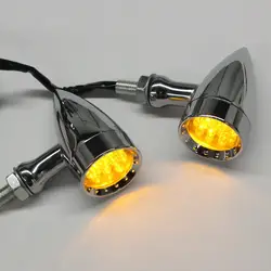 Luces LED intermitentes de freno para motocicleta, lámpara de señal de motocicleta, iluminación e indicadores, color ámbar cromado, Harley Davidson