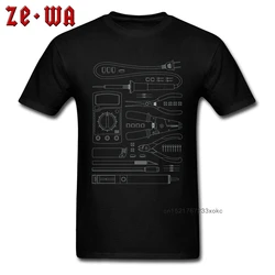 Tシャツハードウェアハッカーツールtシャツトップス男性黒tシャツ古典的なギフト半袖綿100% oネックtシャツプログラマギフト