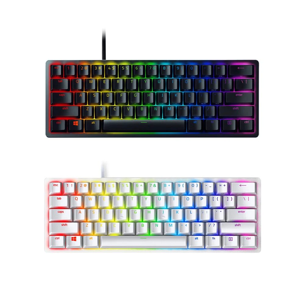 Razer Huntsman Mini - Clicky/Linear Switch, US Layout, 60% Gaming Keyboard with Optical Switch.Doubleshot PBT Keycaps.