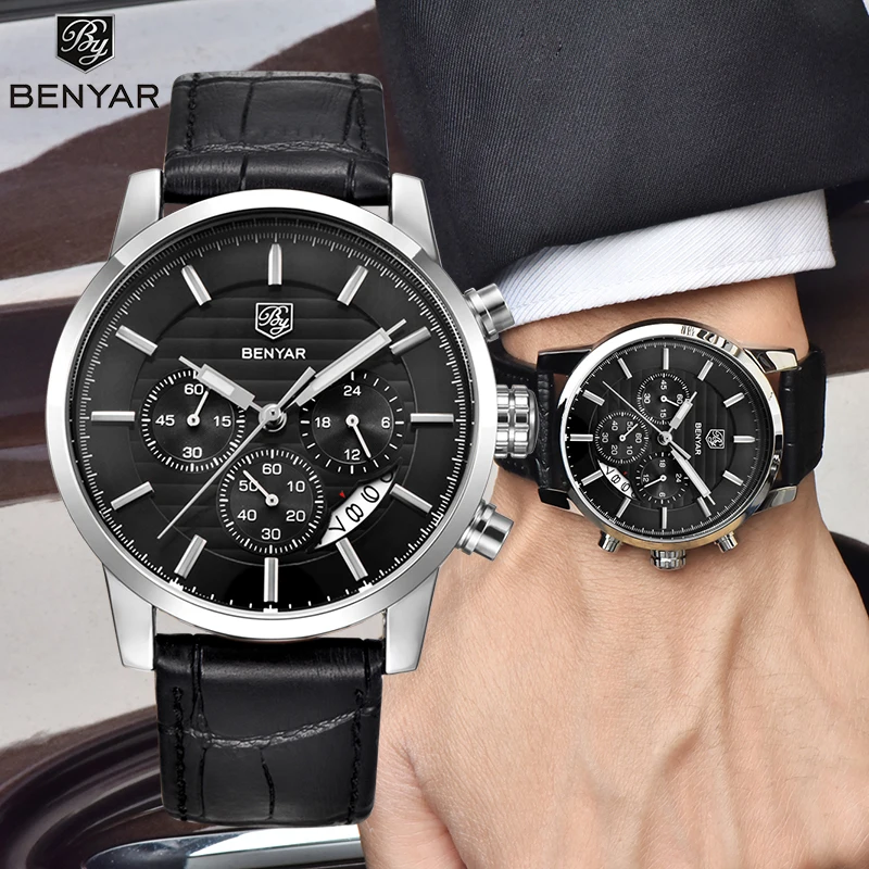 BENYAR Men\'s watches business fashion men watch for male top luxury brand wristwatch mens sport chronograph reloj hombre 2023