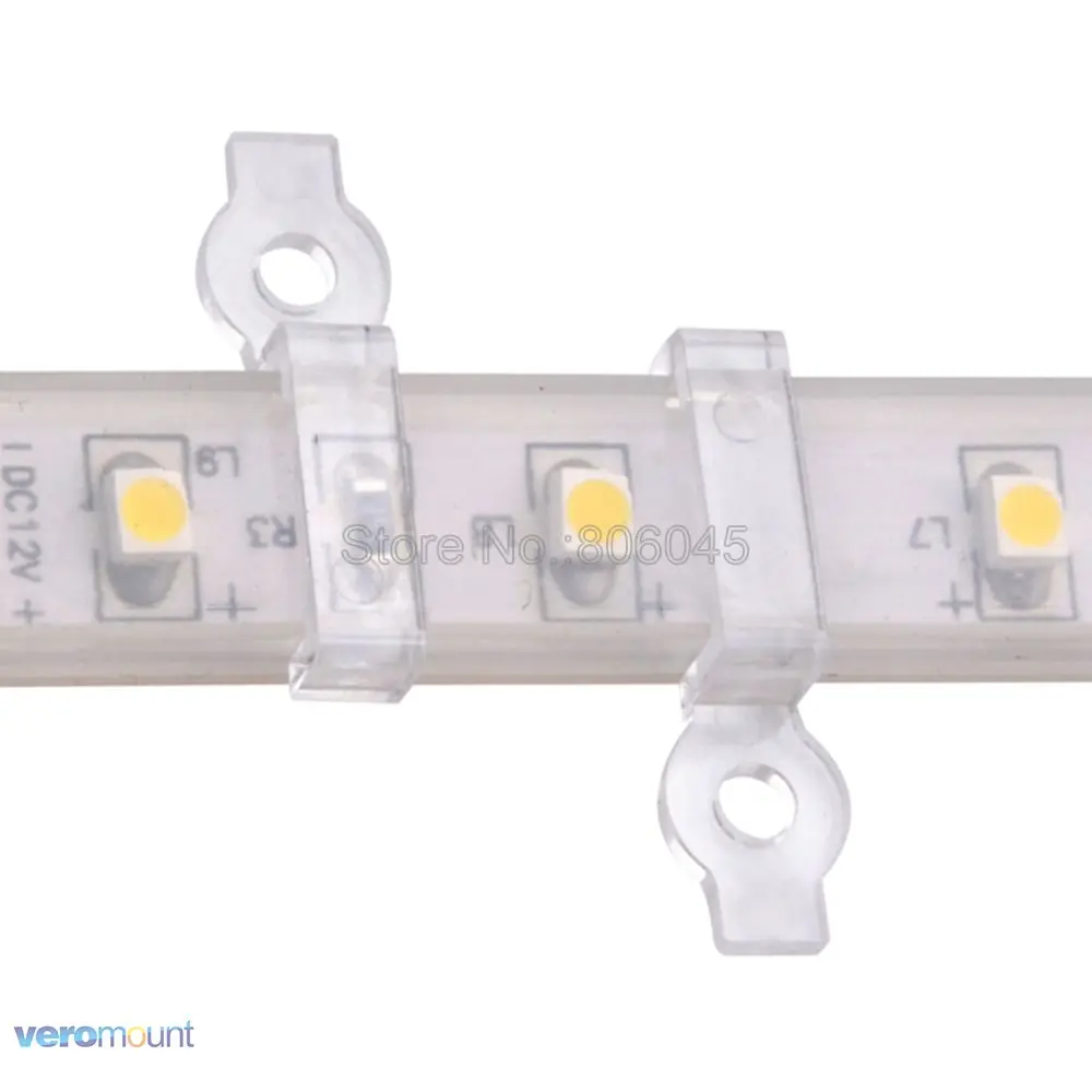 LED Silicone Strip Fixing Mounting Clamp Clip Connector 8mm 12mm Holder Bracket for IP67 IP68 Waterproof LED Strip