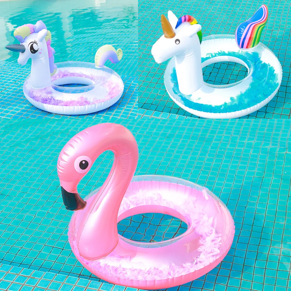 Unicorn Princess Horse Flamingo Inflatable Swimming Ring Adult Children Floating Ring Swimming Ring Beach Party Pool Toy