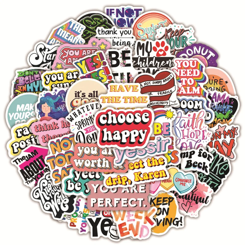 10/50Pcs Motivational Phrases Sticker Inspirational Life Quotes Stickers Laptop Study Room Scrapbooking Office Graffiti Decals