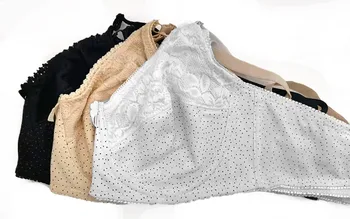 Weiche Baumwolle Bh Floral Spitze Sexy Dessous Keine-gepolsterte Atmungsaktive Schlaf Bequeme Unterwäsche Frauen Push-Up Volle Tasse C D DD E F G Bh C22