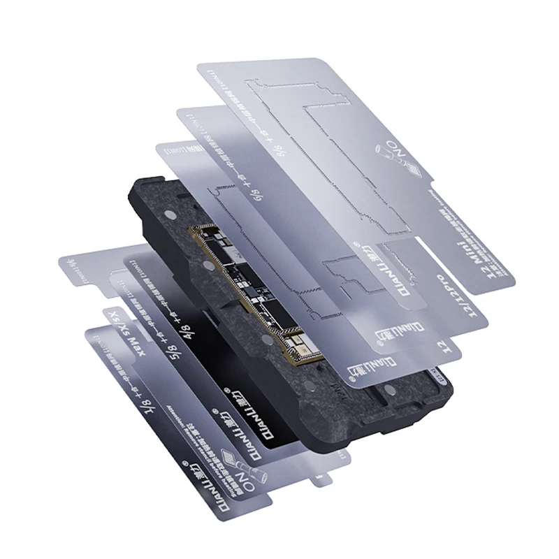 

Qianli 10 IN 1 BGA Stencil Reballing Kit for iPhone X XS 11 11Pro 12 Pro Max Motherboard Middle Frame Planting Tin Platform