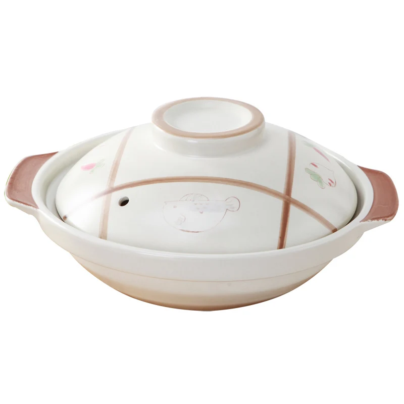 Japanese small casserole yellow stewed chicken ceramic stewpan special rice noodle open fire high temperature Korean style pan