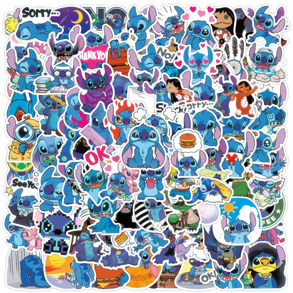 

10/30/50/100pcs Disney Cute Cartoon Stitch Graffiti Stickers DIY Laptop Guitar Phone Luggage Car Waterproof Sticker for Kids