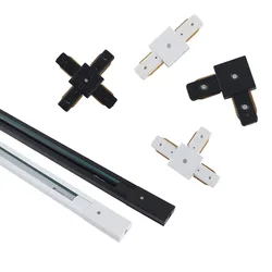 LED track light rail 0.5M 1M black white aluminum 2-wire system track light universal track for spotlight