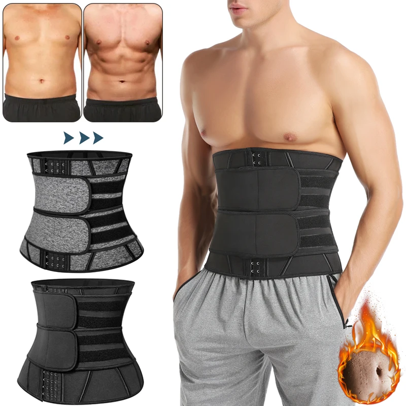 

Men Waist Trainer Abdomen Slimming Body Shaper Belly Shapers Weight Loss Shapewear Tummy Slim Modeling Belt Girdle Sweat Trimmer