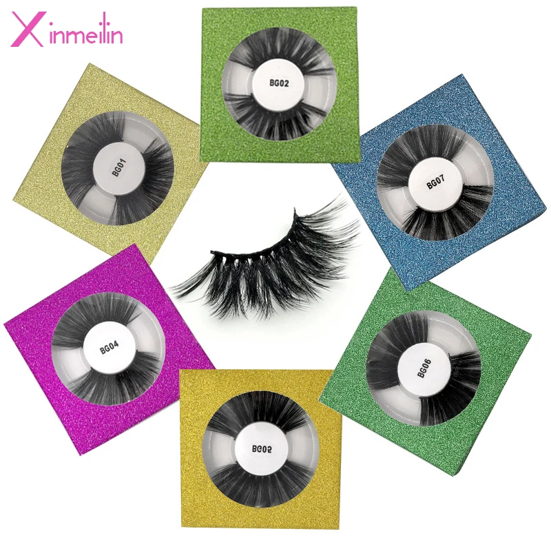 50/100pcs Carton Paper Packing Box for 25mm long EyeLash case Wholesale Bulk Cheap Pretty mink Lashes flash Storage Packaging