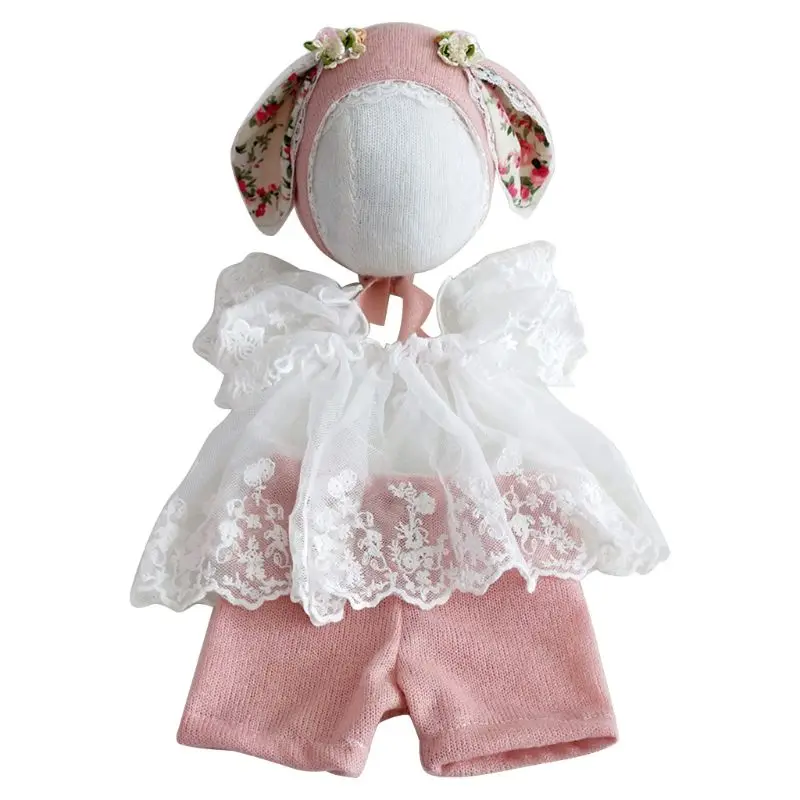 3 Pcs/Set Sweet Baby Hat Tops Pants Clothing Newborn Kids Photography Props Outfits Infants Bathing Gifts for Baby Girls