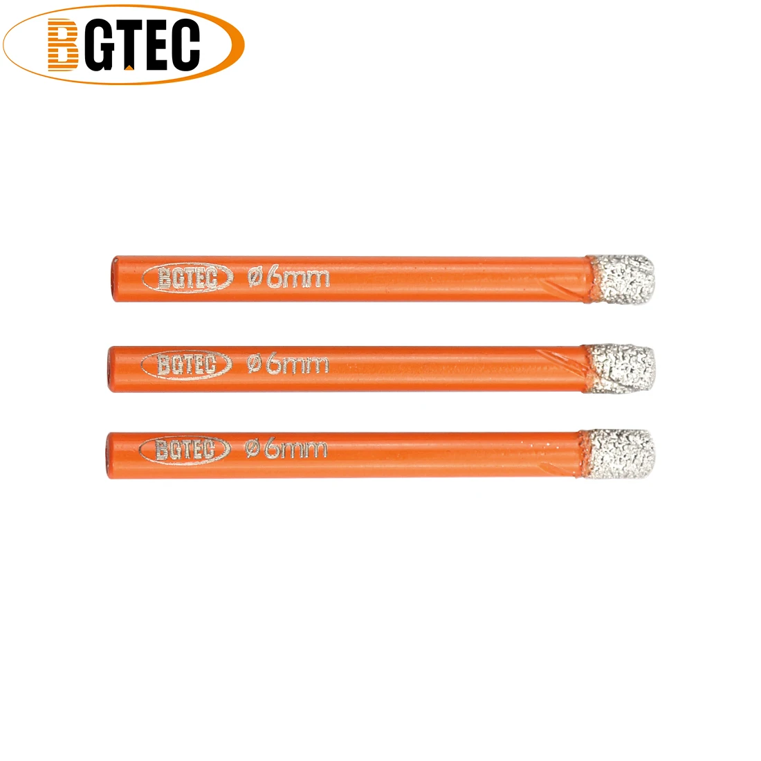 BGTEC 3pcs 라운드 생크 6mm 드라이 드릴링 비트 ceramie 타일 화강암에 대 한 진공 Brazed 다이아몬드 드릴 비트